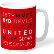 Personalised Manchester United FC Word Collage Mug
