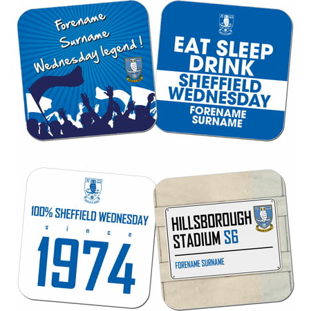 Personalised Sheffield Wednesday FC Coasters