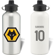 Personalised Wolves FC Retro Shirt Aluminium Sports Water Bottle