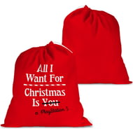 Personalised All I Want For Christmas Santa Sack