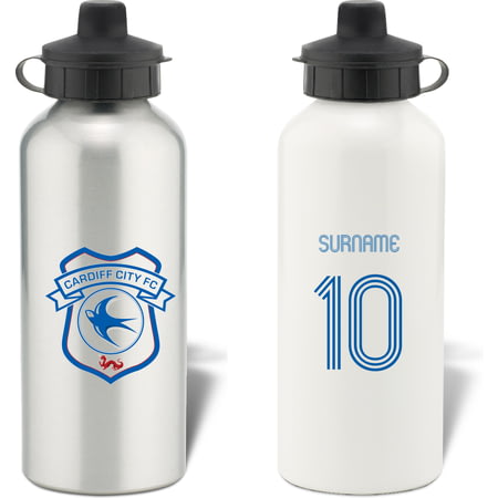 Personalised Cardiff City Retro Shirt Aluminium Sports Water Bottle