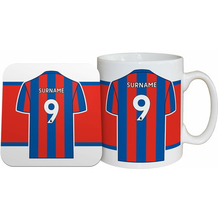 Personalised Crystal Palace FC Shirt Mug & Coaster Set