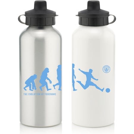 Personalised Manchester City FC Player Evolution Aluminium Sports Water Bottle