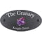 Personalised Lilac Flower Motif Oval Slate House Sign Plaque 25x13cm