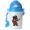 Personalised Pirate Boys Blue Plastic Drinking Bottle With Popup Lid and Straw