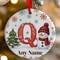 Personalised Snowman Initial A Ceramic Christmas Tree Decoration - 7cm