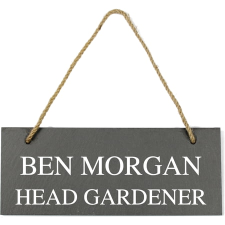 Personalised Engraved Hanging Rectangle Slate Plaque Sign - 25x10cm