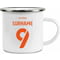 Personalised Luton Town FC Back Of Shirt Enamel Camping Mug