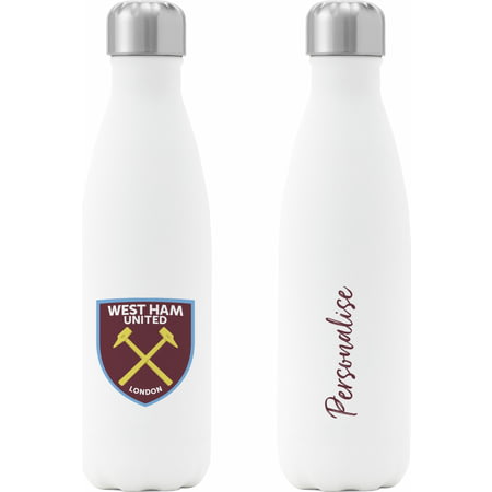 Personalised West Ham United FC Crest Insulated Water Bottle - White