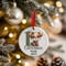 Personalised 1st Christmas Green Puppy Dog Ceramic Hanging Tree Decoration - 7cm