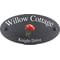 Personalised Poppy Flower Motif Oval Slate House Sign Plaque 25x13cm
