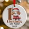 Personalised 1st Christmas Brown Puppy Dog Ceramic Hanging Tree Decoration - 7cm