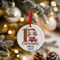 Personalised 1st Christmas Brown Puppy Dog Ceramic Hanging Tree Decoration - 7cm