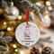 Personalised Pink Christmas Gonk Gnome Ceramic Hanging Tree Decoration - 7cm