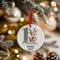 Personalised 1st Christmas Green Reindeer Ceramic Hanging Tree Decoration - 7cm