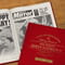 Personalised Queen Elizabeth Memorial Newspaper Book - Red Cloth