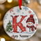 Personalised Snowman Initial A Ceramic Christmas Tree Decoration - 7cm