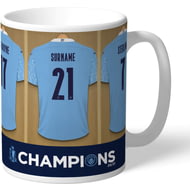 Personalised Manchester City FC Premier League Champions 2021 Dressing Room Mug