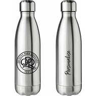 Personalised Queens Park Rangers FC Crest Silver Insulated Water Bottle