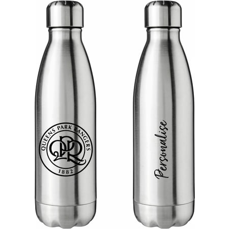 Personalised Queens Park Rangers FC Crest Silver Insulated Water Bottle