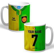 Personalised Manchester Reds Third Green Gold Retro Legends Mug