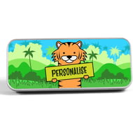 Personalised Kids Tiger Pencil Tin