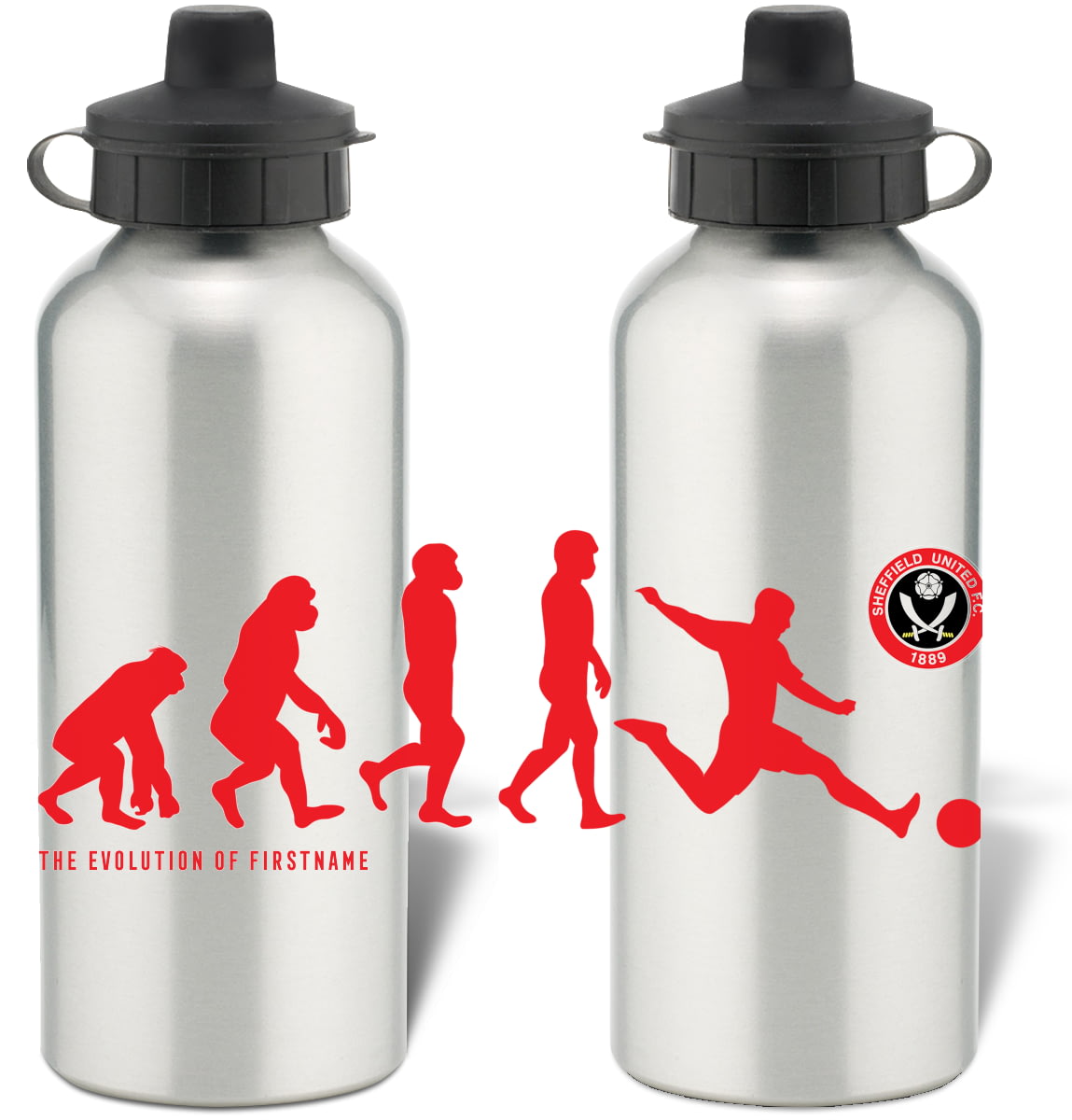 White Official Personalised Sheffield United FC Crest Insulated Water Bottle