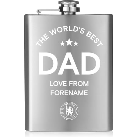 Personalised Chelsea FC World's Best Dad Hip Flask