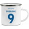 Personalised Leeds United FC Back Of Shirt Enamel Camping Mug