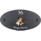 Personalised Shetland Sheepdog Motif Oval Slate House Sign Plaque 25x13cm