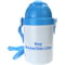 Personalised Train Boys Blue Plastic Drinking Bottle With Popup Lid and Straw