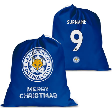 Personalised Leicester City FC Back Of Shirt Santa Sack