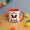 Personalised Panda Of Peace Red Inside Mug