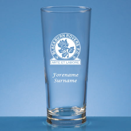 Personalised Blackburn Rovers FC Crest Beer Pint Glass