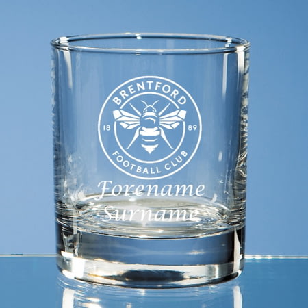 Personalised Brentford FC Crest Whisky Glass