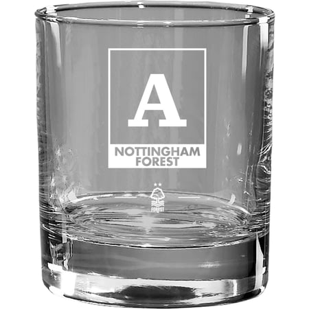 Personalised Nottingham Forest FC Monogram Whisky Glass Tumbler