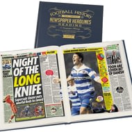 Personalised Reading Football Newspaper History Book - A3 Leather Cover