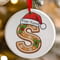 Personalised Gingerbread Initial Letter Christmas Ceramic Hanging Tree Decoration - 7cm