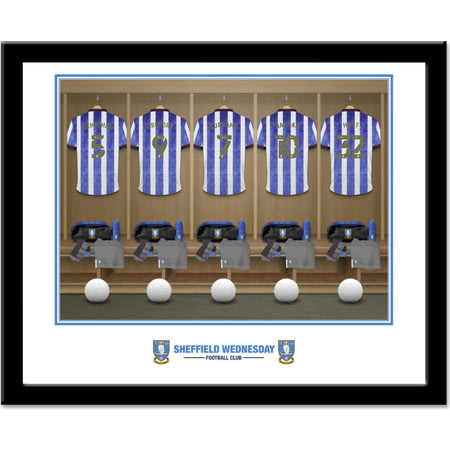 Personalised Sheffield Wednesday FC Dressing Room Shirts Framed Print