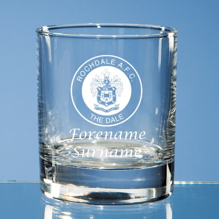 Personalised Rochdale AFC Crest Whisky Glass