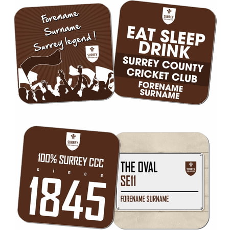 Personalised Surrey County Cricket Club Coasters