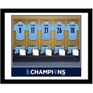 Personalised Manchester City FC Premier League Champions 2021 Dressing Room Framed Print