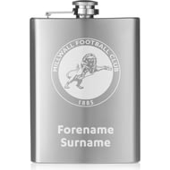 Personalised Millwall FC Crest Hip Flask