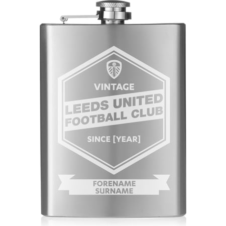Personalised Leeds United FC Vintage Hip Flask