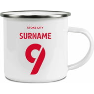 Personalised Stoke City FC Back Of Shirt Enamel Camping Mug