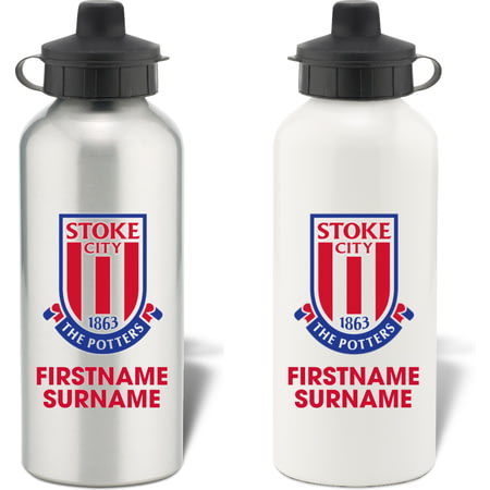 Personalised Stoke City FC Bold Crest Aluminium Sports Water Bottle