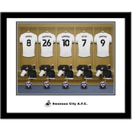 Personalised Swansea City AFC Dressing Room Shirts Framed Print