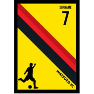 Personalised Watford Colour Stripe A4 Framed Print