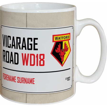 Personalised Watford FC Vicarage Road Street Sign Mug