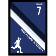 Personalised West Bromwich Albion Colour Stripe A4 Framed Print